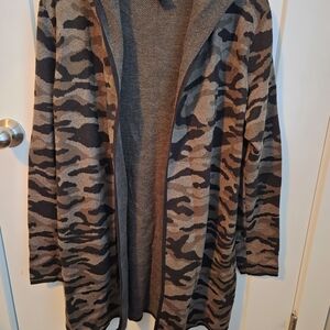 Rachel Zoe Camo Open Knit Cardigan